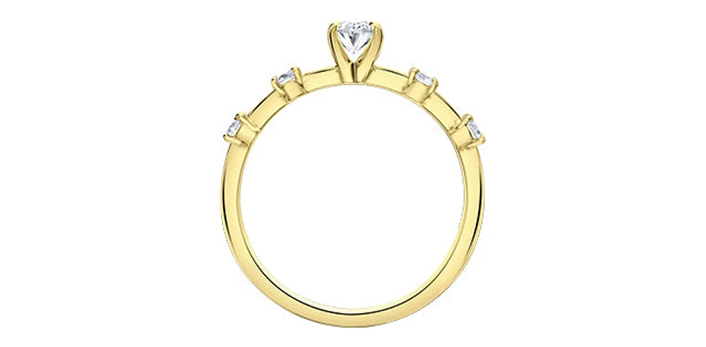 14K Yellow Gold 0.70cttw Canadian Diamond Engagement Ring