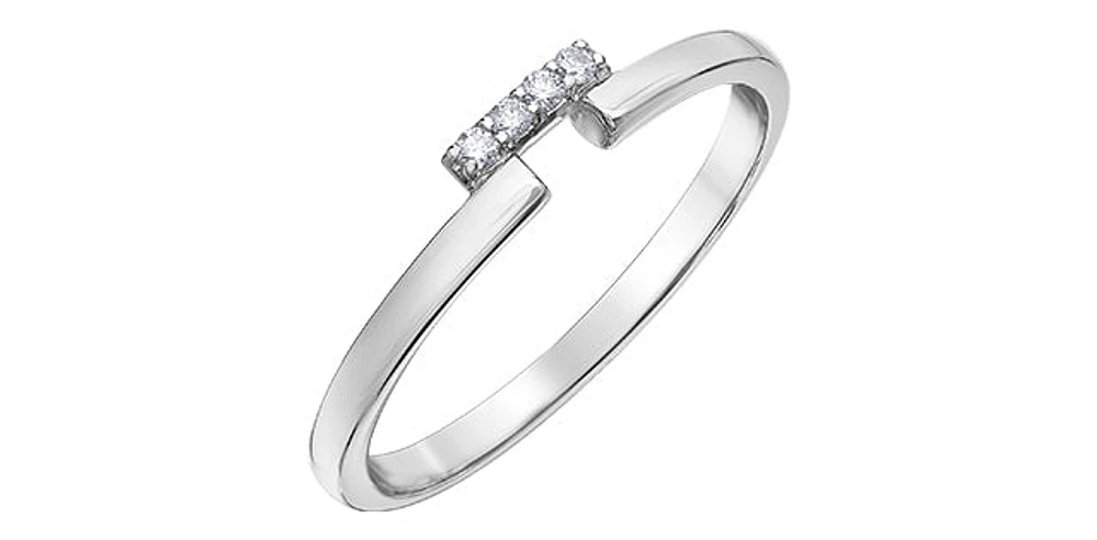 10K White Gold 0.04cttw Diamond Band