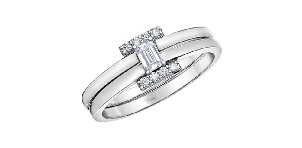 10K White Gold 0.04cttw Diamond Band