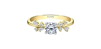 14K Yellow & White Gold 0.67cttw Canadian Diamond Engagement Ring