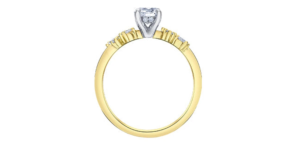 14K Yellow & White Gold 0.67cttw Canadian Diamond Engagement Ring