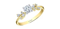 14K Yellow & White Gold 0.67cttw Canadian Diamond Engagement Ring