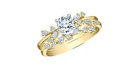 14K Yellow & White Gold 0.67cttw Canadian Diamond Engagement Ring