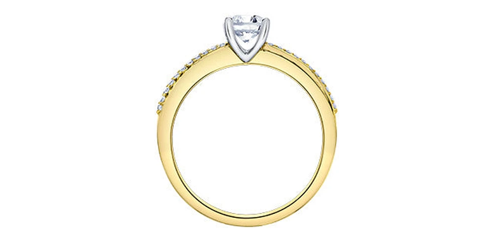 14K White & Yellow Gold 0.59cttw Canadian Diamond Engagement Ring