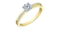 14K White & Yellow Gold 0.59cttw Canadian Diamond Engagement Ring