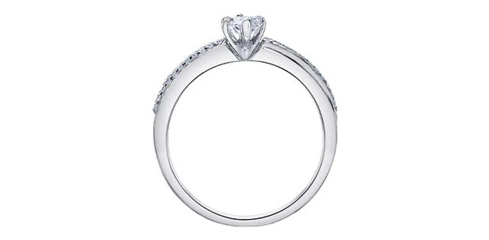 14K White Gold 0.59cttw Canadian Diamond Engagement Ring