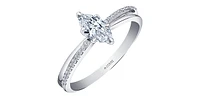 14K White Gold 0.59cttw Canadian Diamond Engagement Ring