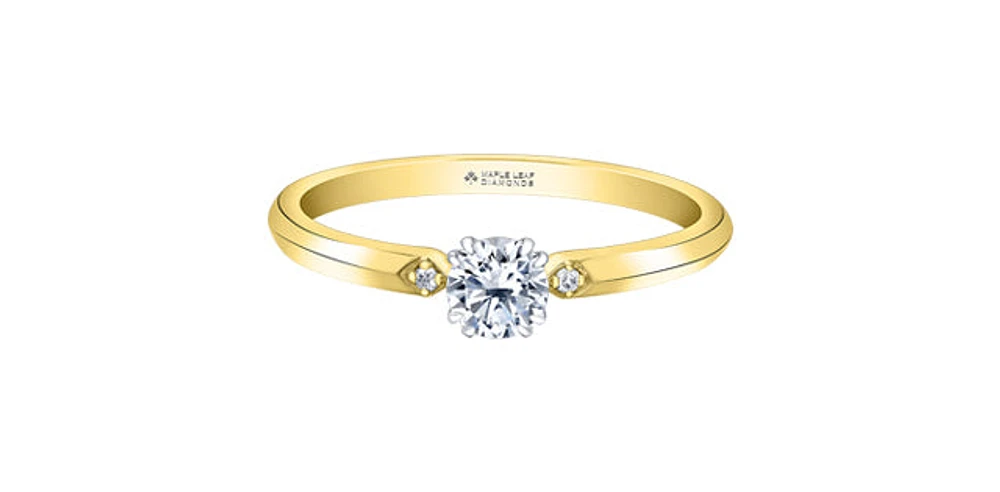 14K Yellow Gold 0.30cttw Canadian Diamond Engagement Ring - /