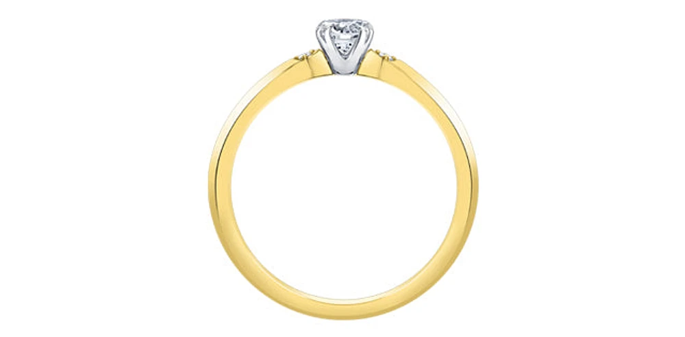14K Yellow Gold 0.30cttw Canadian Diamond Engagement Ring - /