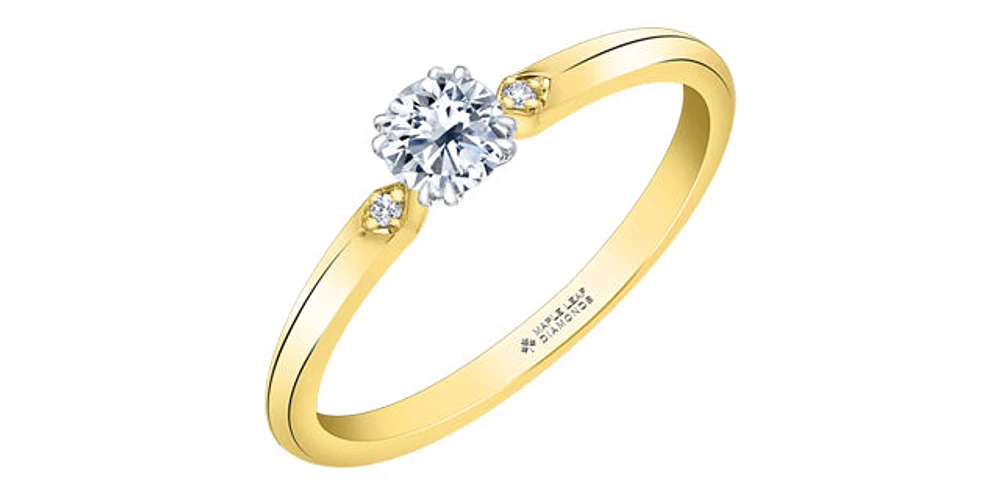14K Yellow Gold 0.30cttw Canadian Diamond Engagement Ring - /