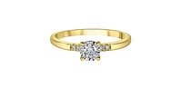 10K Yellow Gold 0.20 cttw Illusion Set Diamond Ring - 4