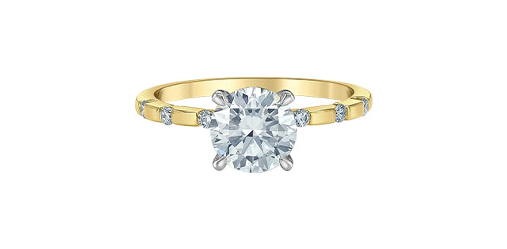 14K Yellow and White Gold Lab Grown Diamond Engagement Ring - 4.5