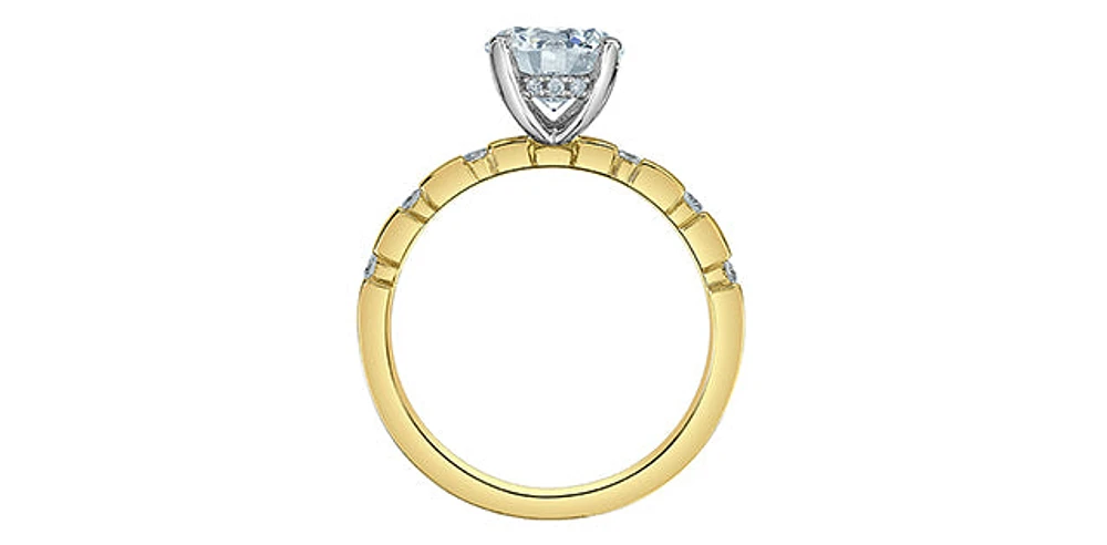 14K Yellow and White Gold Lab Grown Diamond Engagement Ring - 4.5