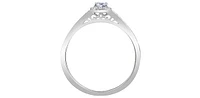 10K White Gold 0.25cttw Canadian Diamond Engagement Ring, Size 6.5