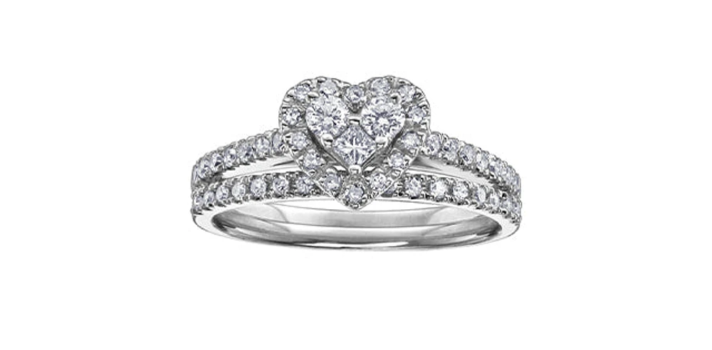 14K White Gold 0.11cttw Diamond Band