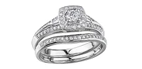 14K White Gold 0.08cttw Diamond Band