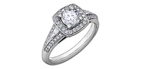 14K White Gold 0.95cttw Canadian Diamond Engagement Ring
