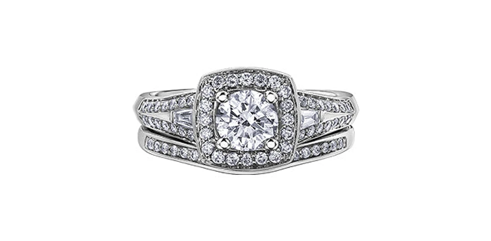 14K White Gold 0.95cttw Canadian Diamond Engagement Ring