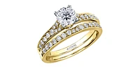18K Yellow Gold 0.50cttw Round Brilliant Cut Canadian Diamond Engagement Ring - / 14K White