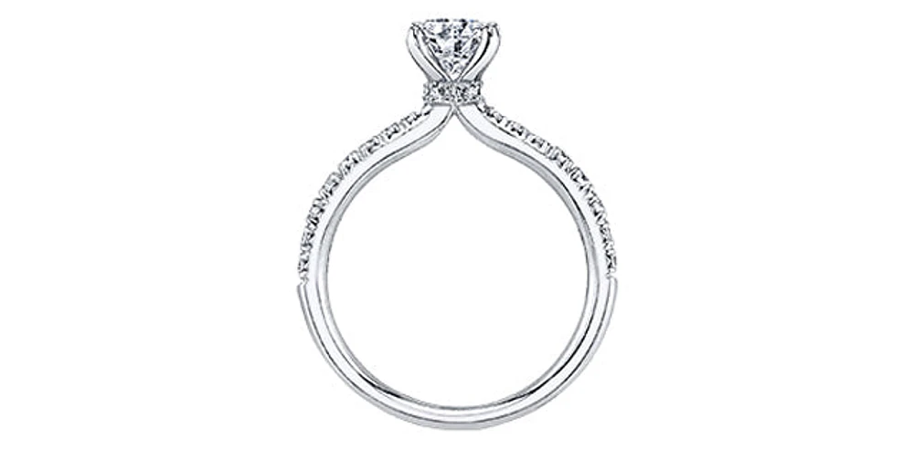 18K White Gold and Palladium 1.00cttw Canadian Diamond Engagement Ring