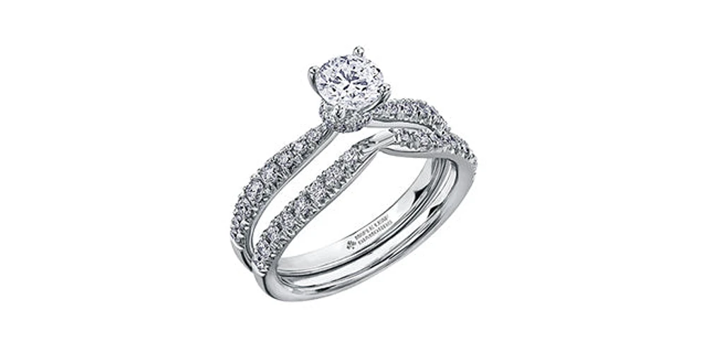 18K White Gold and Palladium 1.00cttw Canadian Diamond Engagement Ring