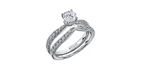 18K White Gold and Palladium 1.00cttw Canadian Diamond Engagement Ring