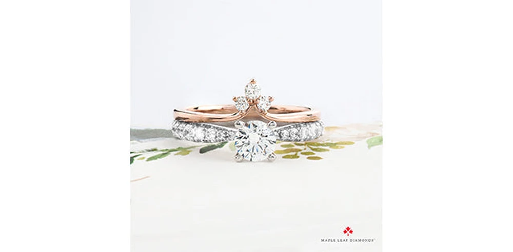18K White Gold and Palladium 0.80cttw Canadian Diamond Engagement Ring