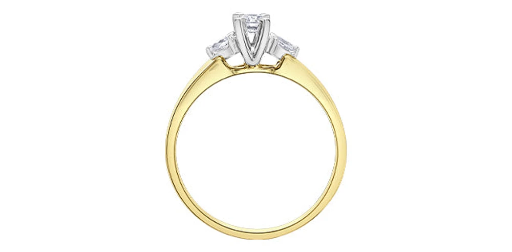 10K Yellow & White Gold 0.25cttw Canadian Diamond Engagement Ring - / 4.5
