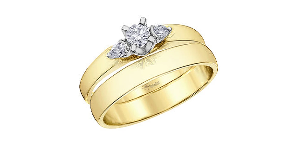 10K Yellow & White Gold 0.25cttw Canadian Diamond Engagement Ring - / 4.5