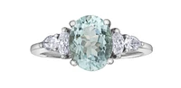 14k Gold Aquamarine and Diamond Ring