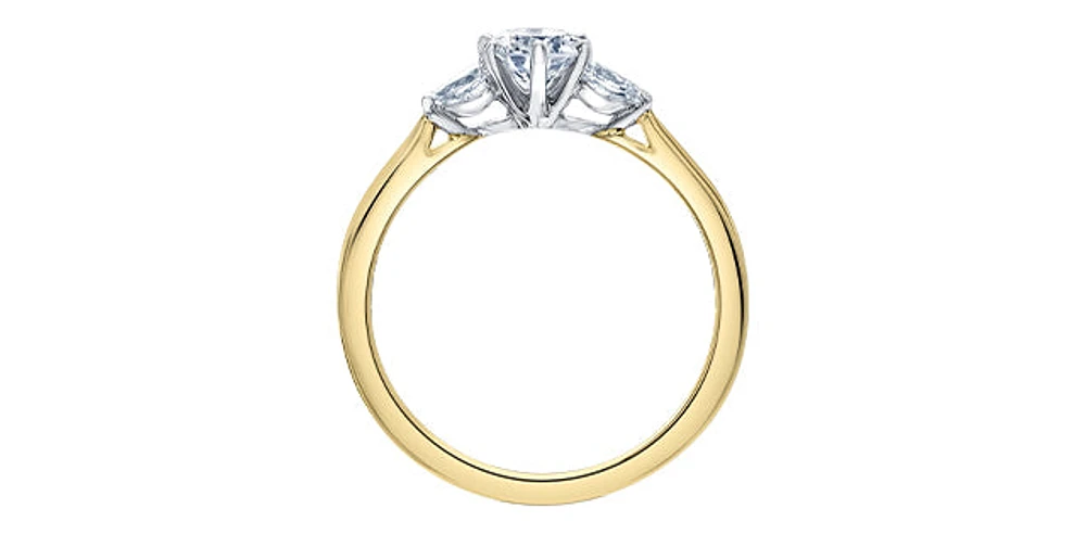 14K White & Yellow Gold 0.70cttw Canadian Diamond Engagement Ring
