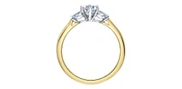 14K White & Yellow Gold 0.70cttw Canadian Diamond Engagement Ring