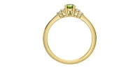 10K Yellow Gold Peridot and Diamond Ring