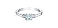 14k White Gold Aquamarine and Diamond Ring