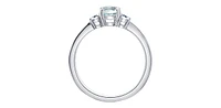 14k White Gold Aquamarine and Diamond Ring