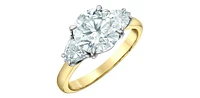 14K Yellow and White Gold 2.45Cttw Lab Grown Round Cut Diamond Engagement Ring