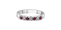 10K White Gold 0.02cttw Diamond with Ruby Ring