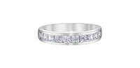 14K White Gold 1.00cttw Princess Cut Diamond Channel Anniversary Band, 6.5 - /