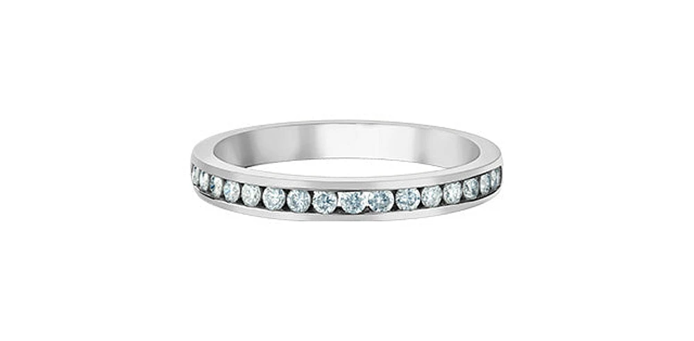14K White Gold 0.25cttw Lab Grown Channel Set Diamond Anniversary Band