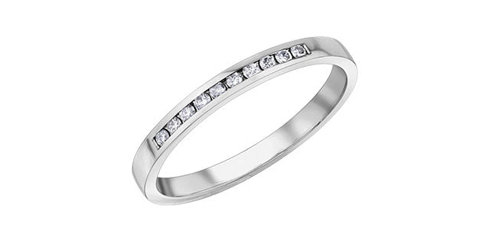 10K White Gold 0.10cttw Diamond Ring
