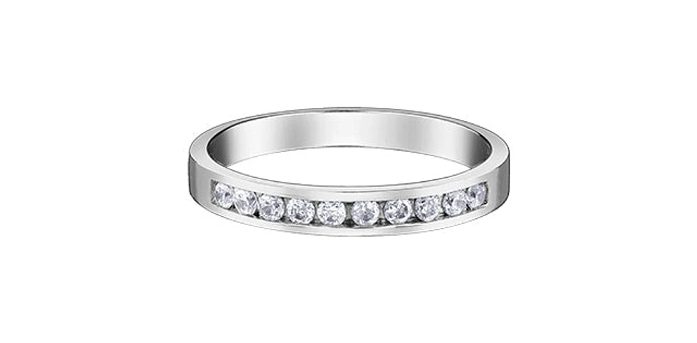 14K White Gold Diamond Channel Set Band - cttw / 4