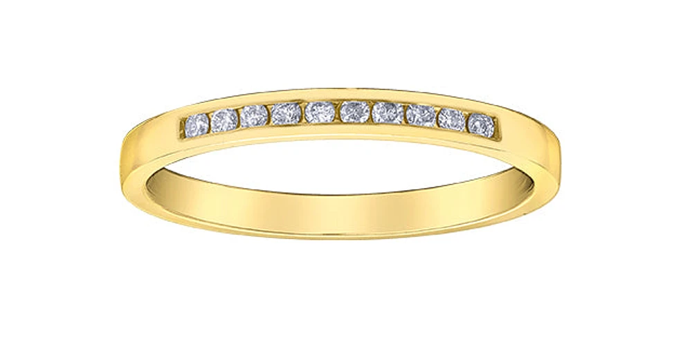 10K Yellow Gold 0.10cttw Diamond Band
