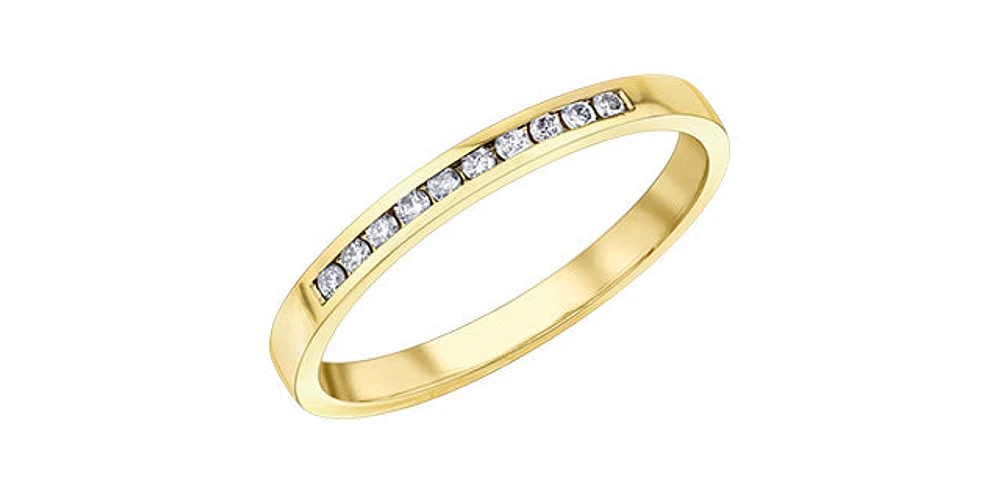 10K Yellow Gold 0.10cttw Diamond Band