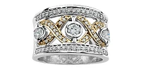 14K White and Yellow Gold 0.72cttw Canadian Diamond Ring - size 6.5