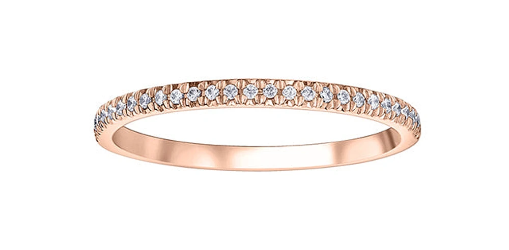 TRACKING - 10K Rose Gold 0.15cttw Diamond Pave Ring, size 6.75