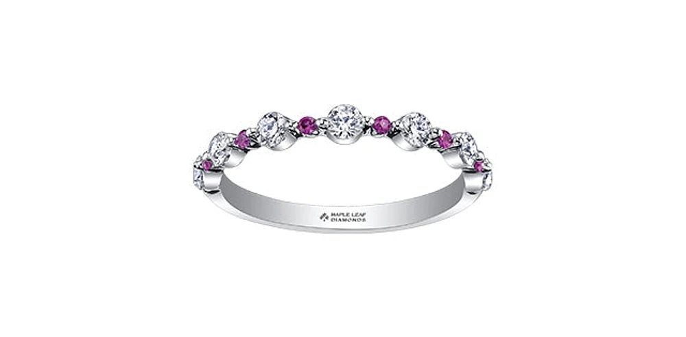 18K White Gold & Palladium Alloy (hypoallergenic) Ruby & Diamond Ring