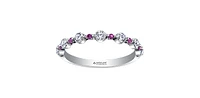 18K White Gold & Palladium Alloy (hypoallergenic) Ruby & Diamond Ring