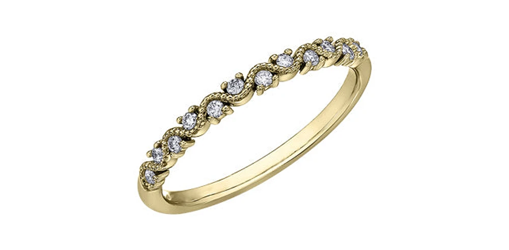 10K Yellow Gold 0.12cttw Diamond Ring