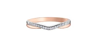 10K White & Rose Gold 0.10cttw Diamond Ring