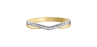 10K Yellow & White Gold 0.10cttw Diamond Ring